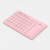 Post-it® Planificateur mensuel rose pâle (Incliné)