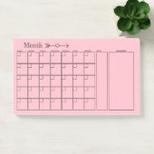 Post-it® Planificateur mensuel rose pâle (Bureau)