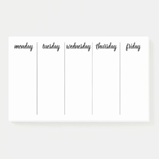 Post-it® Planificateur personnalisable 7 jours de fermeture (Devant)