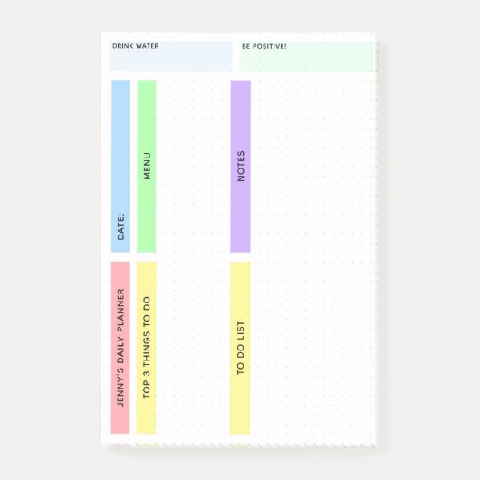 Post-it® Planificateur quotidien coloré (Devant)