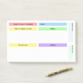 Post-it® Planificateur quotidien coloré (Sur un bureau)
