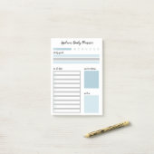 Post-it® Planificateur quotidien personnalisé Blue Grey (Sur un bureau)