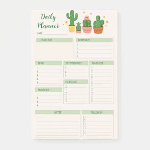 Post-it® Planificateur quotidien Thème Cactus