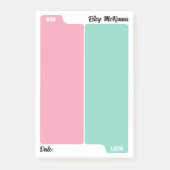 Post-it® Planification quotidienne Pink Mint Now & Later (Devant)