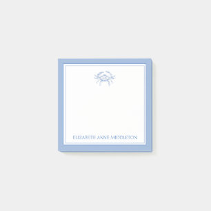 Post-it® Plante côtière Crabe bleu et blanc Personnalisé