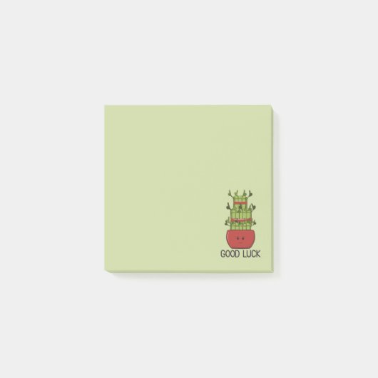 Post-it® Plante de bambou chanceux avec un message (Devant)
