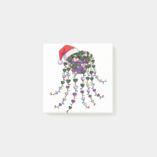 Post-it® Plante tropicale festive en pot portant un chapeau (Devant)