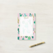 Post-it® Plantes de cactus cactées sud-ouest rustique rose (Sur un bureau)