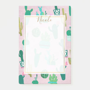 Post-it® Plantes de cactus cactées sud-ouest rustique rose