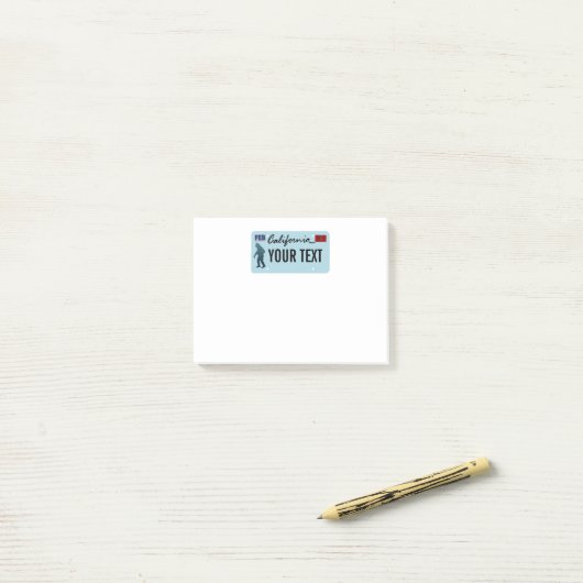 Post-it® Plaque de licence California Sasquatch (Sur un bureau)