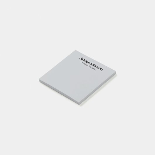 Post-it® Plaque de nom de bureau en sérif gras rétro argent (Incliné)