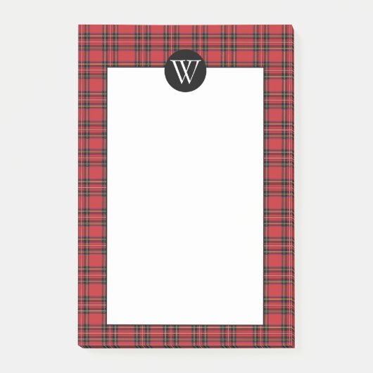 Post-it® Plaqué rouge classique avec Monogram Post-It Notes (Devant)