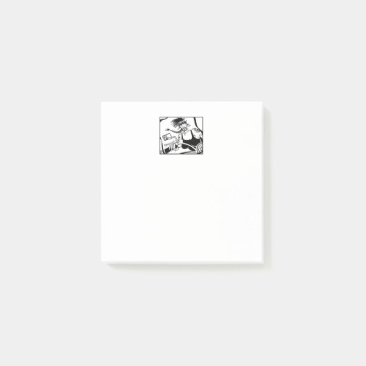 Post-it® Plaquettes de notes blanches de Biker Chick (Devant)