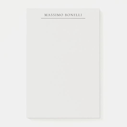 Post-it® Platinum Grey Minimalist Plain Modern Own Name (Devant)