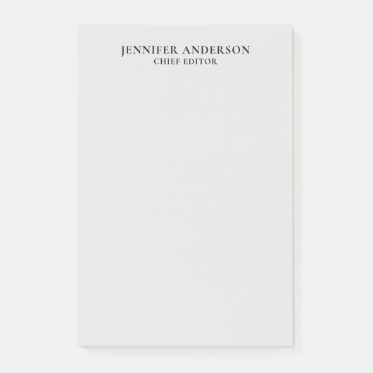 Post-it® Platinum Grey Professional Modern Plain Minimalist (Devant)