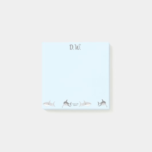 Post-it® Playy Ocean Sharks Blue Design (Devant)