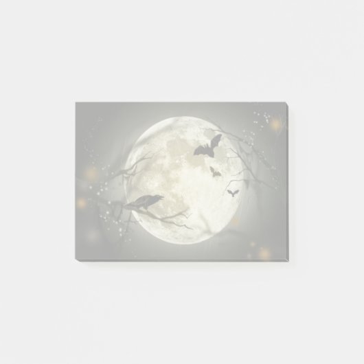 Post-it® Pleine lune avec chauves-souris et corbeau (Devant)