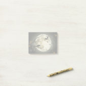 Post-it® Pleine lune avec chauves-souris et corbeau (Sur un bureau)