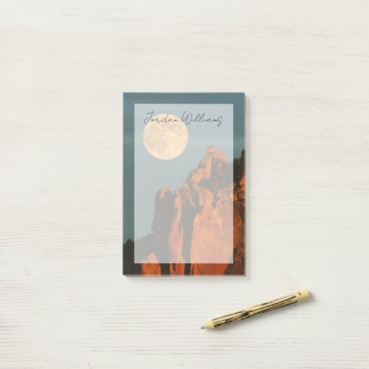 Post-it® Pleine lune | Basalt Cliffs Smith Rock State Park (Sur un bureau)