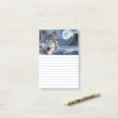 Post-it® Pleine Lune Loup d'Hiver (Sur un bureau)