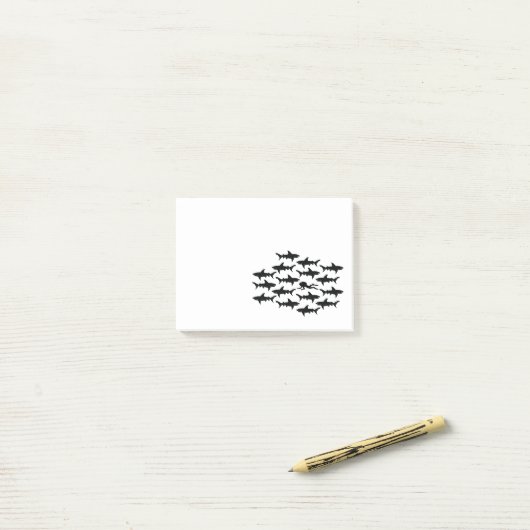 Post-it® Plongée plongée nage avec une école de requins (Sur un bureau)