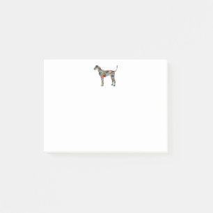 Post-it® Plott Hound Motif géométrique Silhouette Plaid