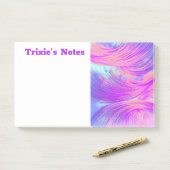 Post-it® Plumes Abstraites violettes élégantes (Sur un bureau)