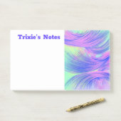Post-it® Plumes Abstraites violettes élégantes (Sur un bureau)
