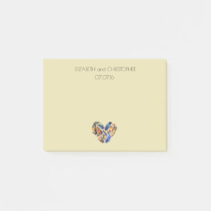 Post-it® Plumes en forme de coeur Mariage personnalisé