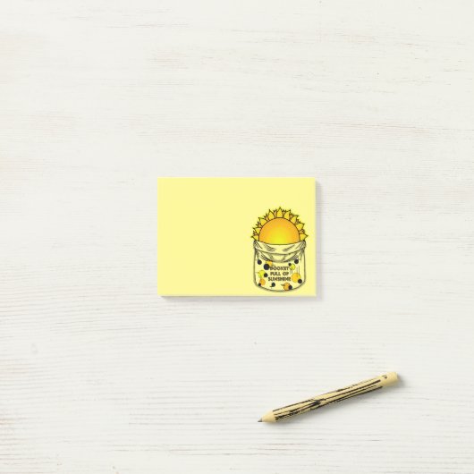 Post-it® Poche pleine de soleil (Sur un bureau)