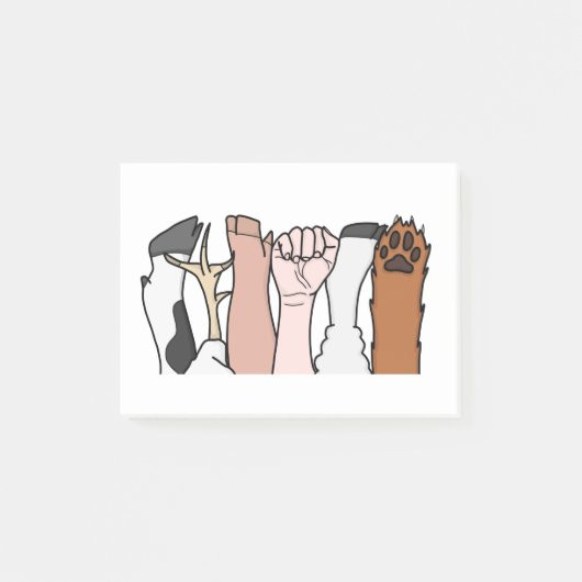 Post-it® Poings animaux d'égalité (Devant)