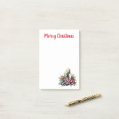 Post-it® Poinsettias et bougies Noël (Sur un bureau)