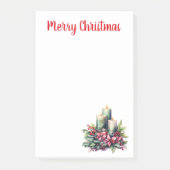 Post-it® Poinsettias et bougies Noël (Devant)