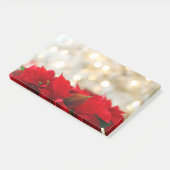 Post-it® Poinsettias rouges avec Golden Bokeh Noël (Incliné)
