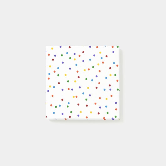 Post-it® Point de Polka Confetti Arc-en-ciel (Devant)