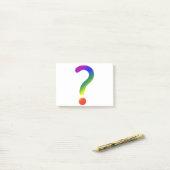Post-it® Point d'interrogation arc-en-ciel (Sur un bureau)