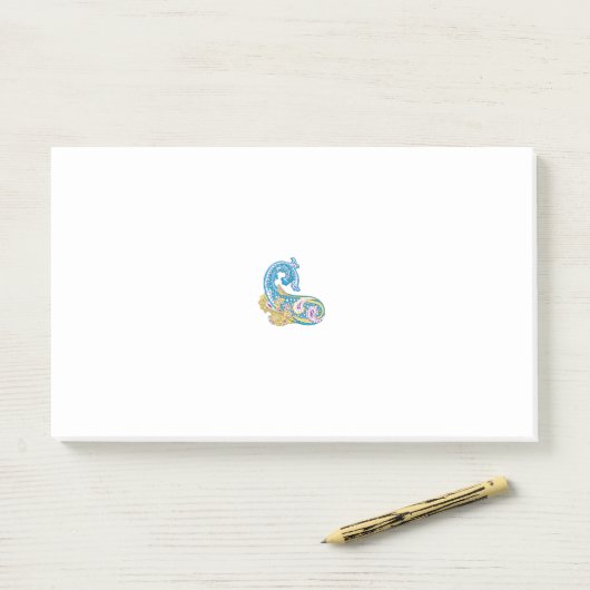 Post-it® Point, Sherpa Blue, Design de sable doré (Sur un bureau)