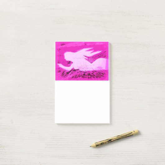 Post-it® pointant rose mermaid (Sur un bureau)