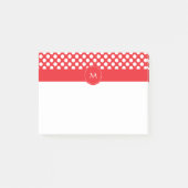 Post-it® Pointe blanc et rouge monogramme (Devant)