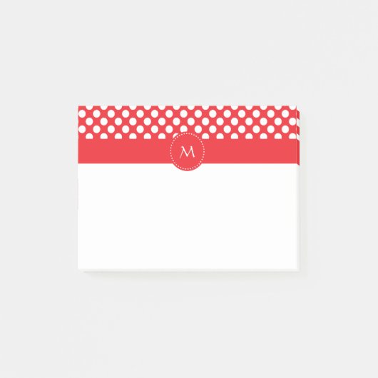 Post-it® Pointe blanc et rouge monogramme (Devant)