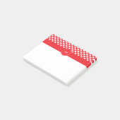 Post-it® Pointe blanc et rouge monogramme (Incliné)