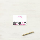 Post-it® Pointe rose Noir (Sur un bureau)