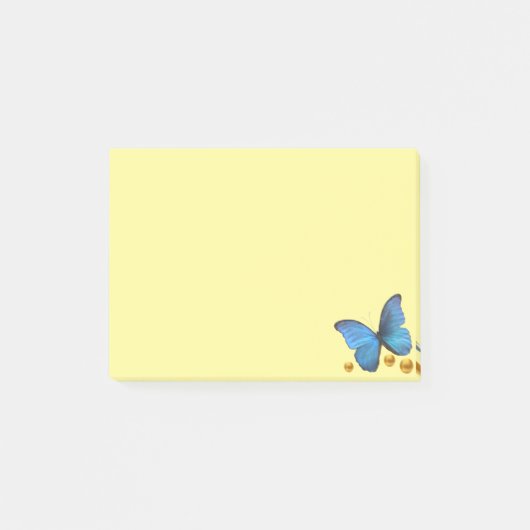 Post-it® Points Blue Butterfly & Gold Confetti (Devant)