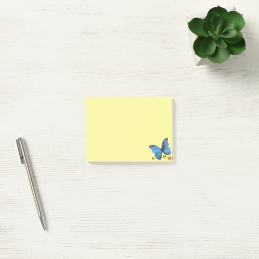 Post-it® Points Blue Butterfly & Gold Confetti (Bureau)