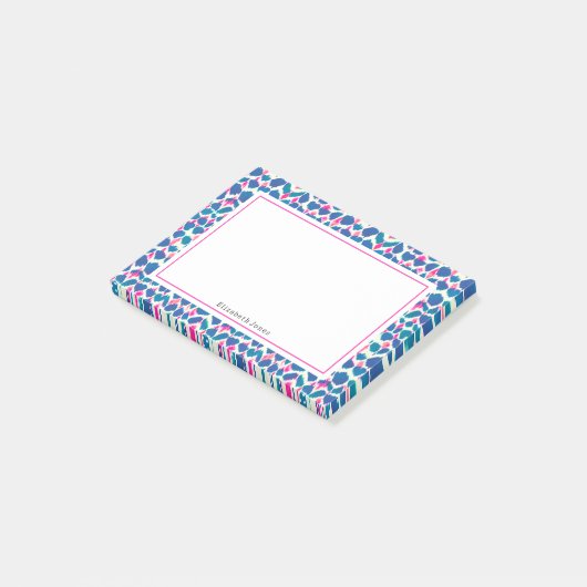 Post-it® Points Boho rose et bleu Abstraits (Incliné)