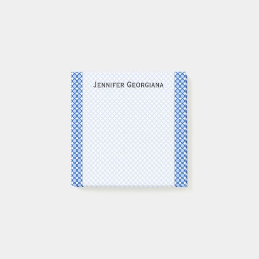 Post-it® Points/cercles bleus Motif + Nom personnalisé Rema (Devant)