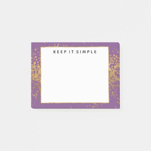 Post-it® Points Confetti en or violet (Devant)