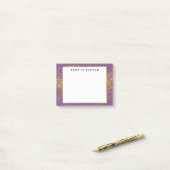 Post-it® Points Confetti en or violet (Sur un bureau)