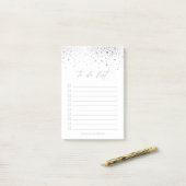 Post-it® Points Confetti Faux Argent Chic Personnalisés (Sur un bureau)