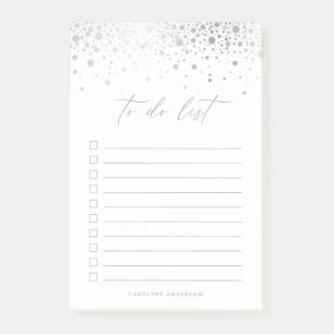 Post-it® Points Confetti Faux Argent Chic Personnalisés